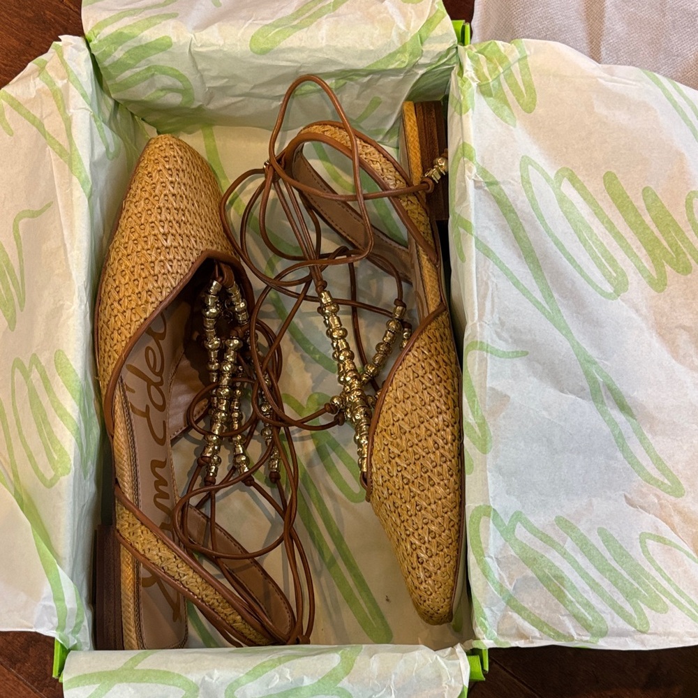 Sam Edelman| NWT BOHO Ankle Wrap Mules (us:8)